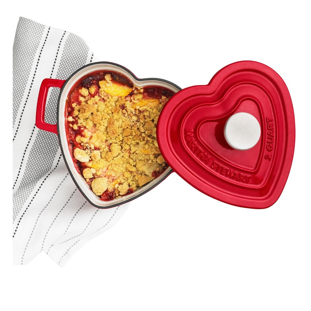 Martha Stewart Enamel Cast Iron Heart Shaped Pan NEW